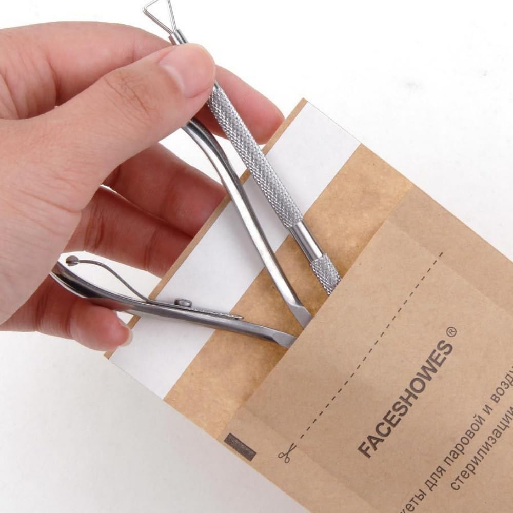 50PCS Sacchetti per La Sterilizzazione, Dentale Sacchetto Autosigillante, Borsa di Sterilizzazione Monouso, 100 X 200MM
