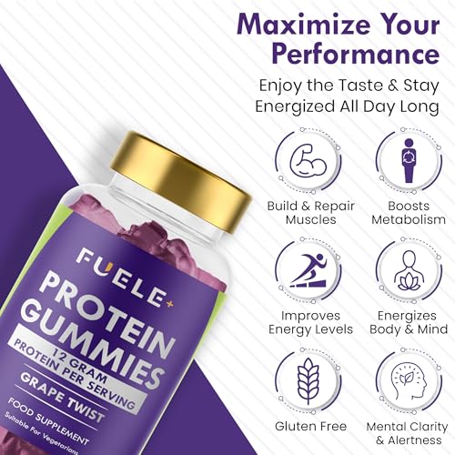 Whey Protein Gummies - Grape Twist Flavour, 12g High Protein per Serving - Protein Powder Alternative, Vegetarian, Convenient Whey Protein Supplement (60, Grape Twist) - Image 4
