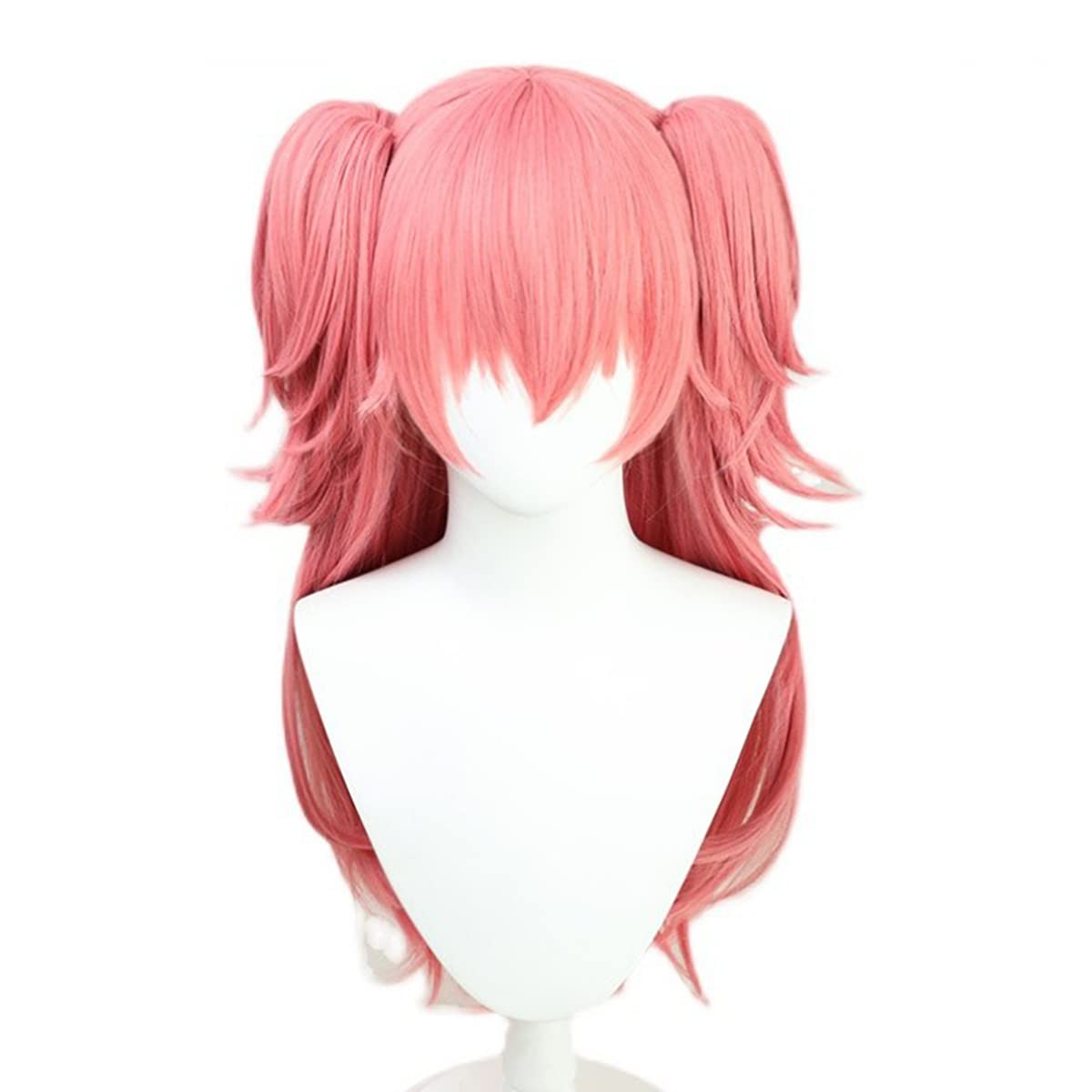 XiongXiongLe Halloween Anime Role Wig Cosplay Long Two Braids Pink Women Costume Hair Replacement Wig for Adult Cos Role Playing Party Chirstmas Halloween