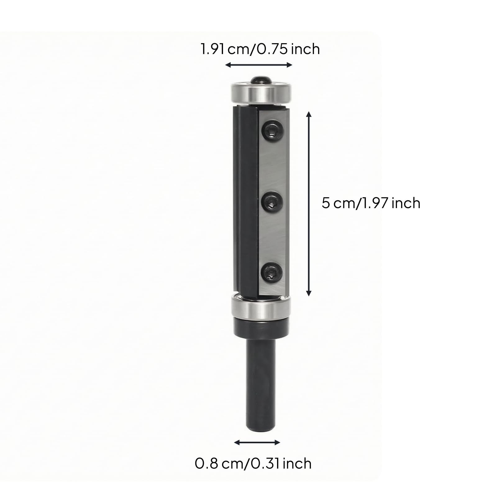 Fresa con Intercambiables | Precisa, Broca Corte lineal con Rodamiento, para Taller, Carpinteros, 8x19,05x50mm