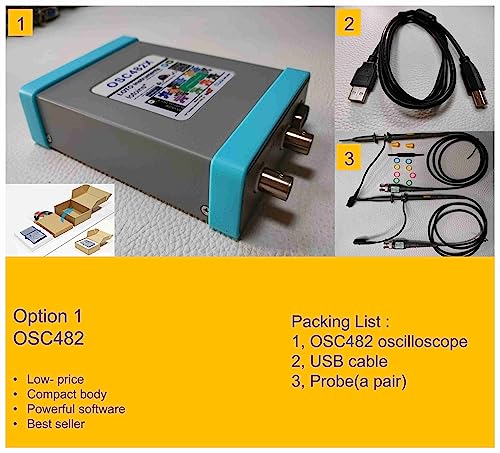Loto Usb Oscilloscope Osc482, Data Logger, Acquisition Card, 2 Channels, 50M S/S, 20Mhz (Bandwidth), 8~13 Bit Vertical Resolution, Optional Extension Modules #TOP5