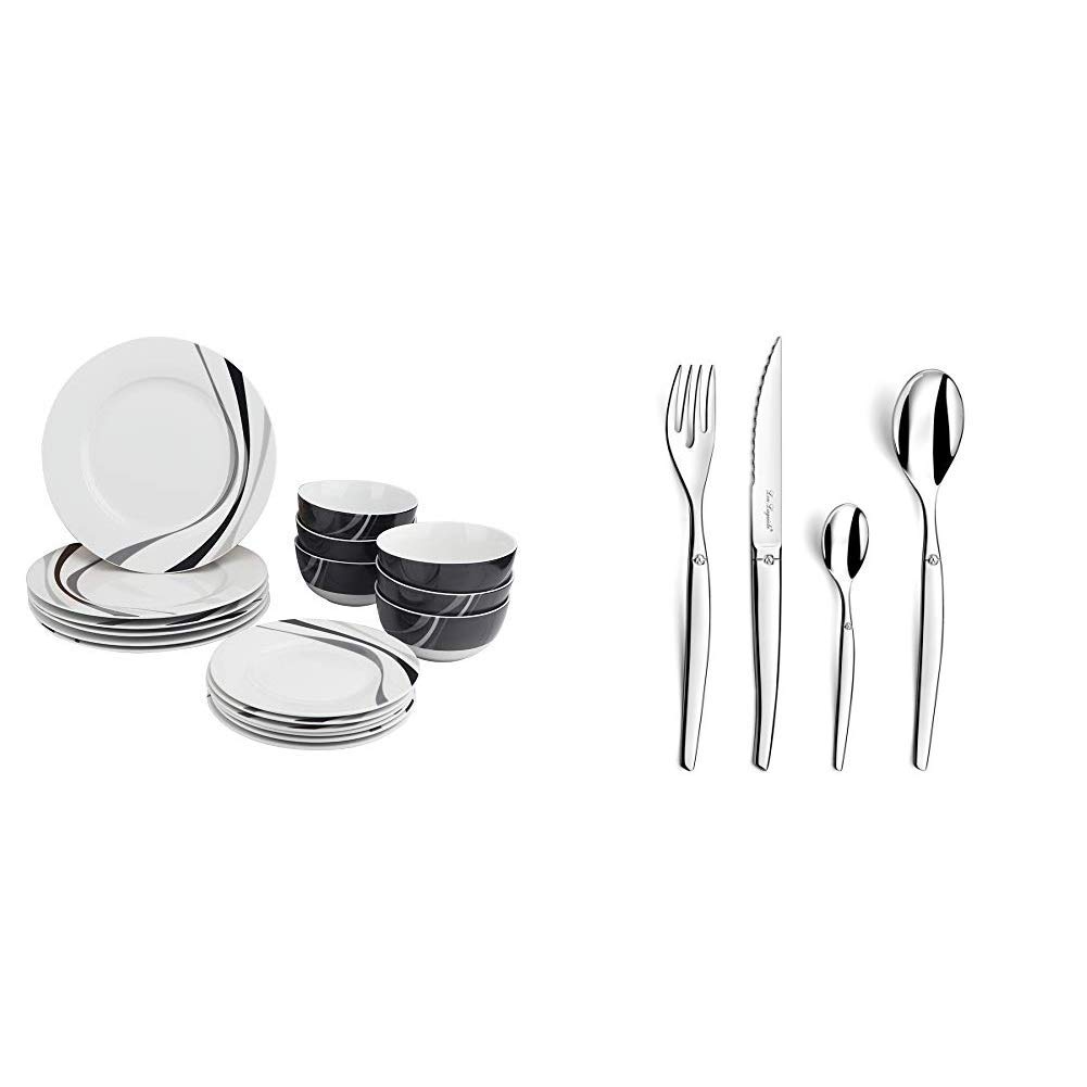 Coffret 24 pièces Jet assorti au service de table 18 pièces Tourbillon pour vaisselle de table