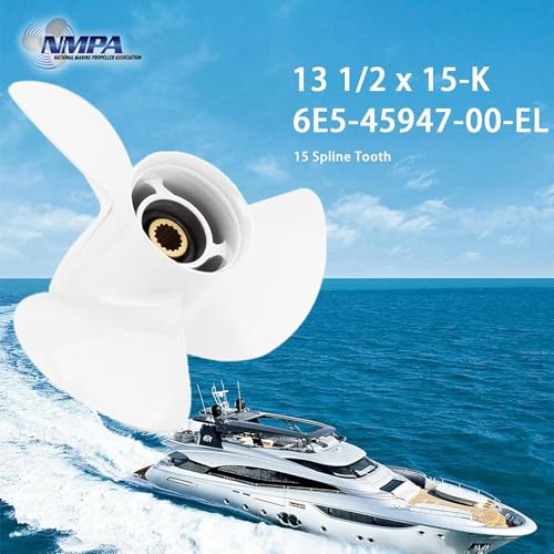 Image of VIF Aluminum Boat Propeller with Yamaha 60HP 70HP 75HP 80HP 85HP 90HP 115HP 130HP Outboard Engines,15 Tooth, Rh