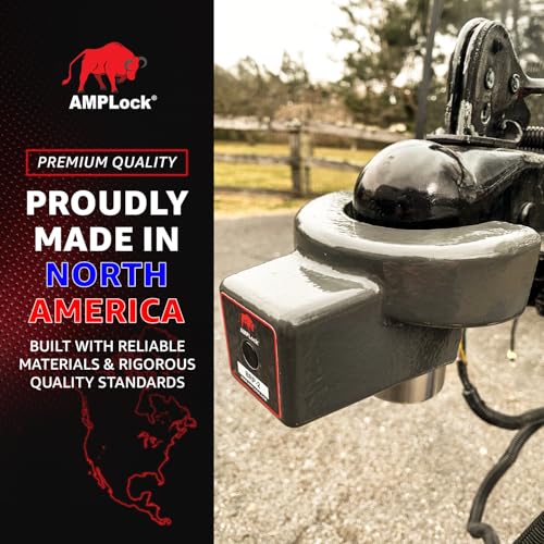 Image of U-BRP2 2 inch, Heavy Duty Trailer Lock for 2 inch Coupler, RV Camper Hitch Lock, Receiver Hitch Accessories, Fast Push System, Rust Resistant Finish, Long Term Outdoor Use