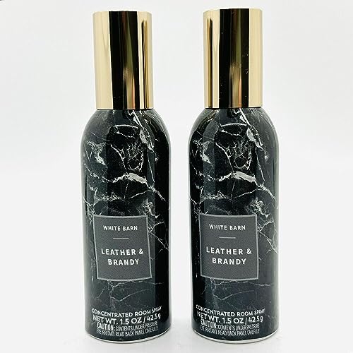 WHITE BARN-Bath and Body Works 2 Pack LEATHER & BRANDY Concentrated Room Spray