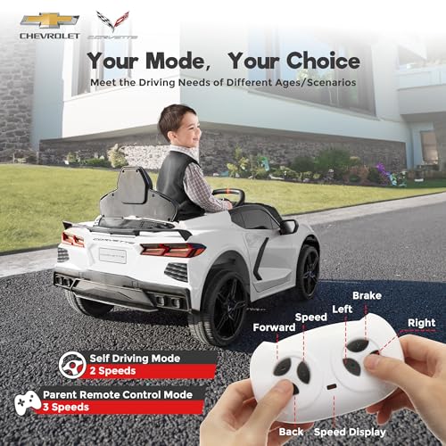 Funtok 742404611696 Licensed Chevrolet Corvette C8 Kids Car, Kids Electric Car thumb #2