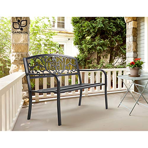 image for Gardeon Garden Bench Seat Outdoor Chair Steel Iron Patio Furniture Lou