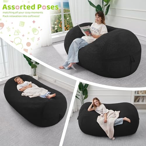 Image of 5FT Bean Bag Chair 5'Giant Bean Bag Chairs with Adults, Large Beanbag Chair
