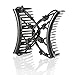 Comfy Stretchy Flexible Plastic Double Comb for Fine Thin Short & Straight Hair - Easy Hairstyles and Long Lasting Updo's (Black)