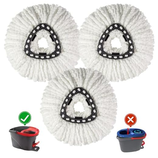 [3 Pack] Mop Replace Heads, Spin Mop Refill Heads Replacements Compatible with O Cedar 1-Tank System- Easy to Replace, Microfiber, Machine Washable