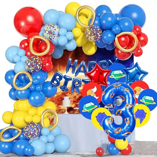 Image of Number 40 Inch Blue and Gold Ring Balloon Birthday Number Decoration Aluminum Film Balloon Suitable for Boys and Girls Blue Theme Party Cartoon Party Decoration Supplies (3)