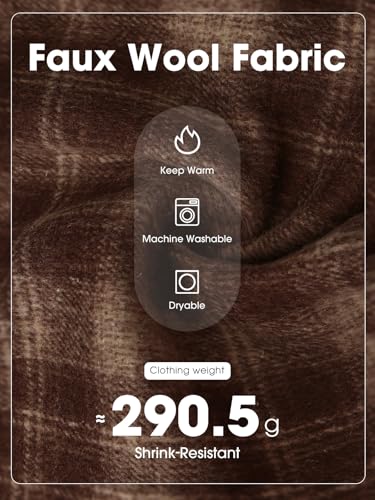 EXLURA Womens Faux Wool Plaid Mini Skirts Fall Winter Bodycon Skirt Pockets - image 7