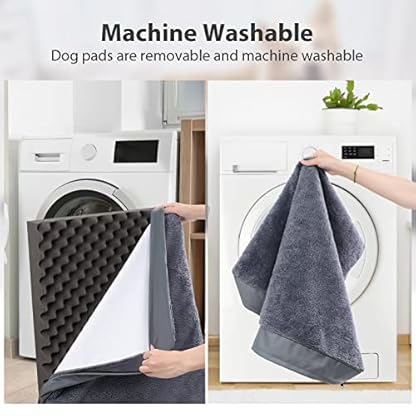 MIHIKK Waterproof Dog Bed Medium Size Dog Orthopedic Dog Beds for Crate with Removable Washable Cover Egg-Crate Foam Pet Pad Mat with Anti-Slip Bottom, 36x23 Inch, Grey - Image 7