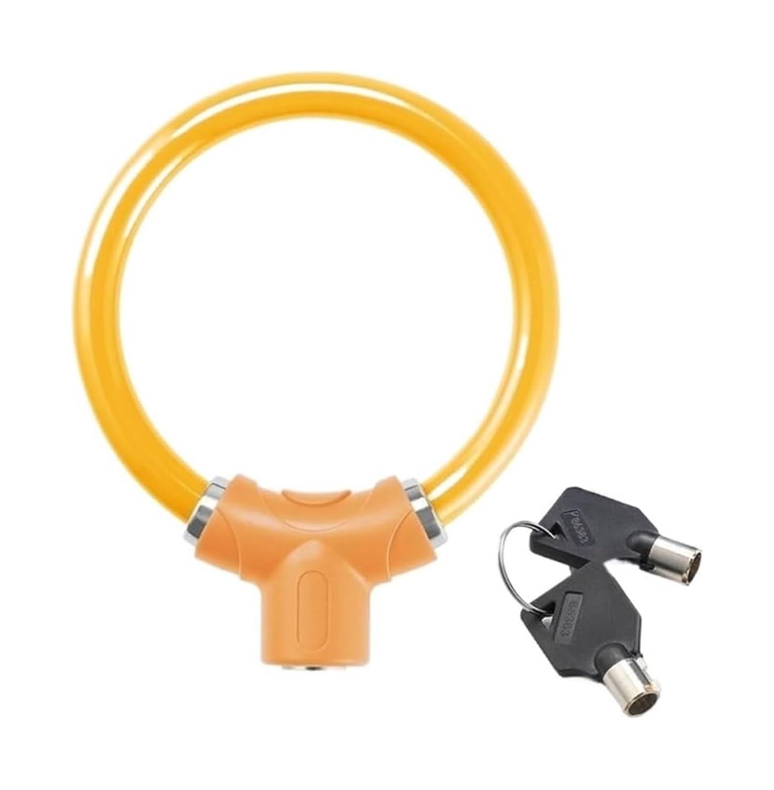 Giveduno For Orange Bicycle Lock, Road Bike Lock Steel Cable Portable Theft Rings Multicolor
