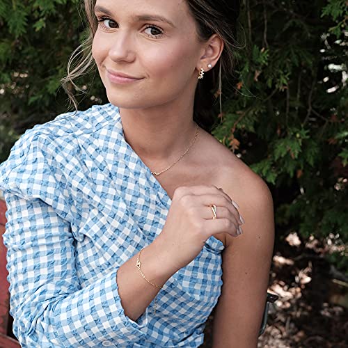 BLOSSOM & HUE Tiny Evil Eye Bracelet In Sterling Silver 18K Gold Filled4