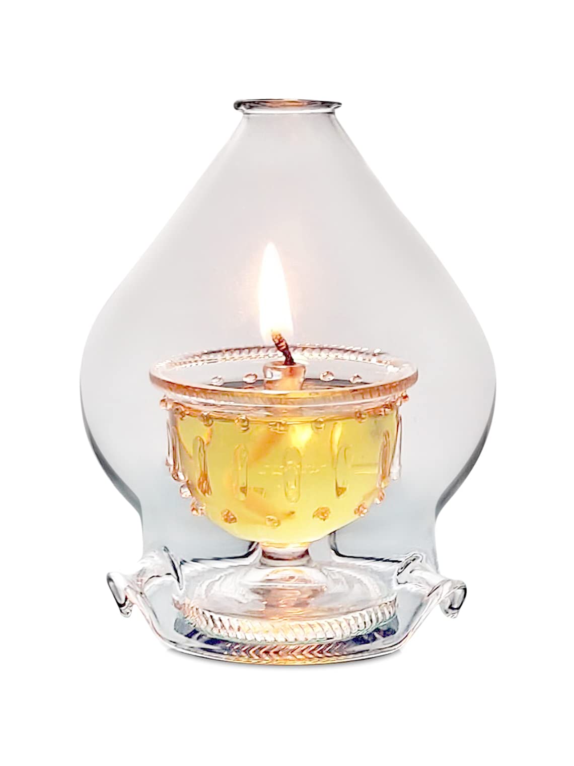 Akhand Diya Made of Borosilicate Glass - Burn Time 8 Hours - Diya with Handi for Pooja (9cm) (B09FMP4CG2) Amazon Price History, Amazon Price Tracker