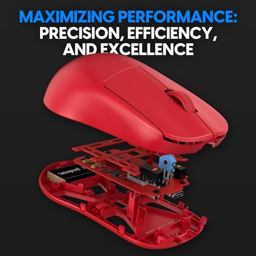 Image of Pulsar Gaming Gears X2H mini Wireless Gaming Mouse, Limited Color Edition, Ultra Lightweight 1.83 oz (52 g), Symmetrical, Optical Switch, 26000 DPI, PAW3395 Sensor (Mini, Wireless, Red)