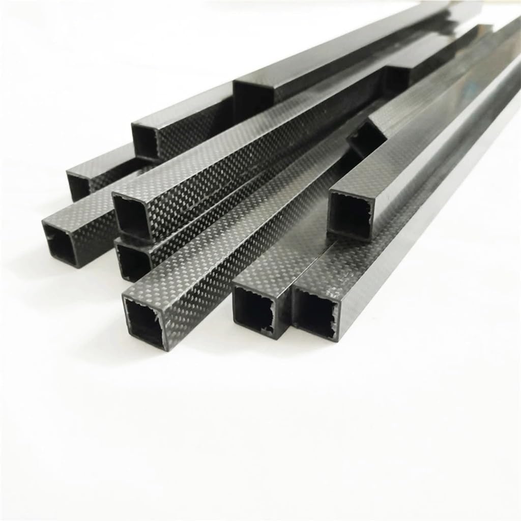 Tubo quadrato interamente in fibra di carbonio 3K for alberi di attrezzature sportive e parti meccaniche Superficie lucida(1PCx30x30x28MMx600MM)