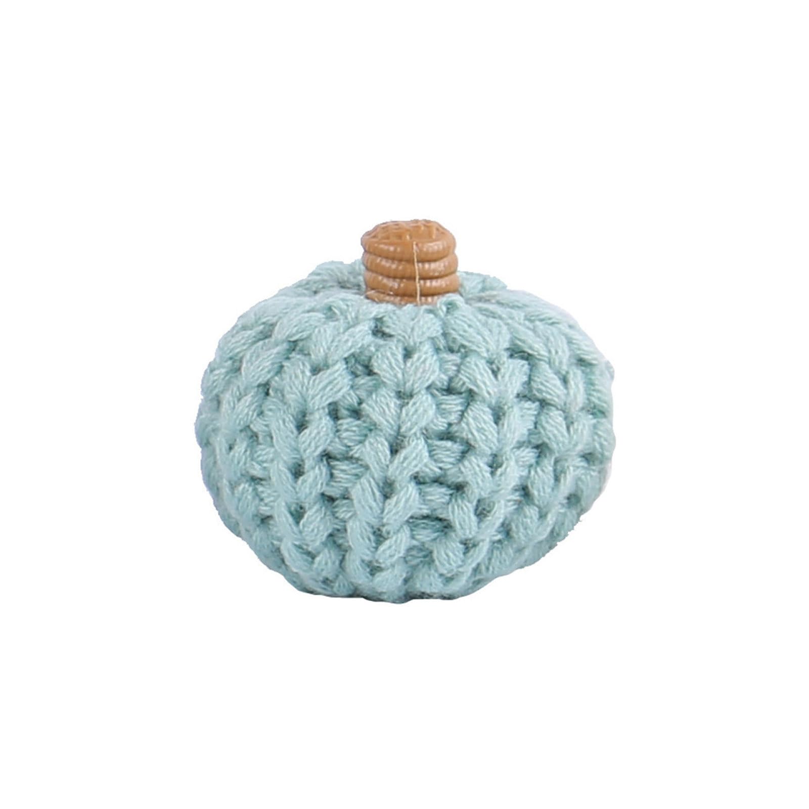 Tsophreniq Artificial Pumpkins Crocheted Harvest Fall Thanksgiving Table Decors Small Pumpkin Harvest Miniature Artificial Small