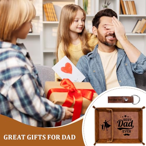 QXRXN Dad Fathers Day Birthday PU-Leather Valet Tray, Bedside Organiser Daddy Birthday Gifts from Son Daughter, Best Dad Ever Presents Wallet Keys Watch Nightstand Organiser - Cosy Home Interiors QXRXN Dad Fathers Day Birthday PU-Leather Valet Tray, Bedside Organiser Daddy Birthday Gifts from Son Daughter, Best Dad Ever Presents Wallet Keys Watch Nightstand Organiser - Image 4