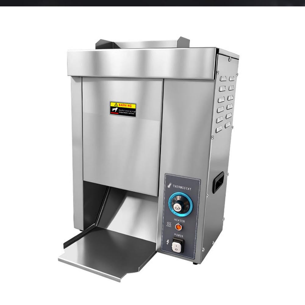 Tostadora de Pan de Hamburguesa Comercial, eléctrica Vertical Plateada, 2000 W, Placas calefactoras de Aluminio Resistentes a la oxidación, para hamburgueserías y cafeterías