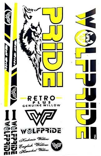 Image of Retro Plus Yellow Cricket Bat Sticker