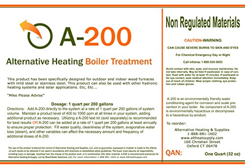 A200  (Alternative Heating Boiler Treatment, Rust Inhibitor for Outdoor Wood Boilers, 2 Quarts, Treats 400 Gallons) - Thumbnail 4