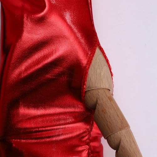 renvena Women Metallic Leather Gloves Performance Fingerless Arm Sleeve for Nightclub Dance Party4
