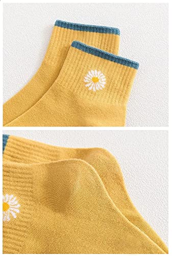 6/12 Pairs Womens Daisy Socks Vintage Patterned Crew Novelty Ankle Cute Floral Casual Dress Socks4