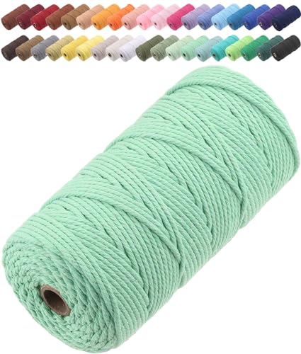GOHOF Macrame Cord 3mm x 150m Premium Cotton Macrame Rope, 4 Strand Twisted Soft Cotton Cord