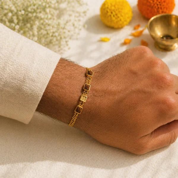 Image of Natural Rudraksha Beaded Bracelet for Men & Women | Spiritual Prosperity & Positive Energy Accessory