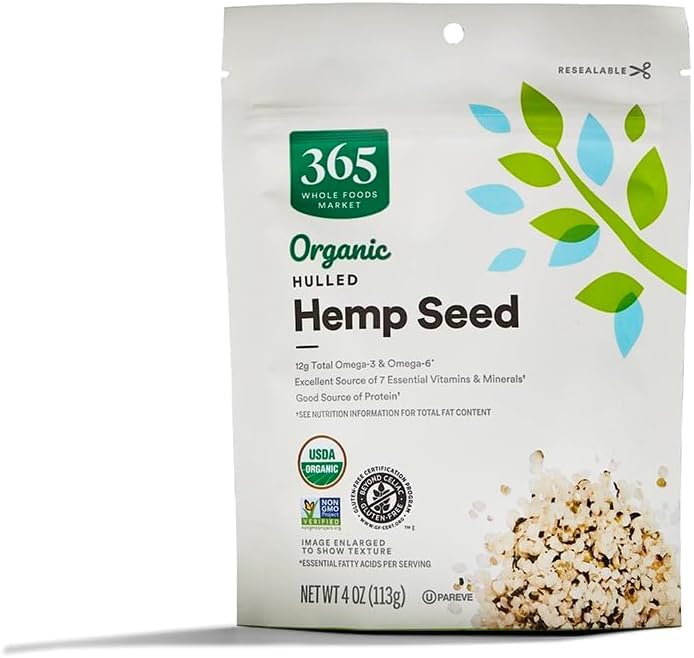 Image of 365 by Whole Foods Market, Organic Hemp Seed, 4 Ounce (Pack of 5)