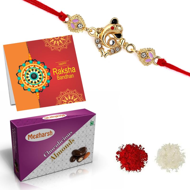 Megharsh Rakhi | Rakhi For Brother(244 BOX) | Rakhi With Chocolate | Bhai/Bhaiya/Brother/Veera For Premium Chocolate | Roli Chawal | Greeting Card | Silver Color Coin | Rakshabandhan | Set Of 1 | 2260 (B0CBZGJL7Y) Amazon Price History, Amazon Price Tracker