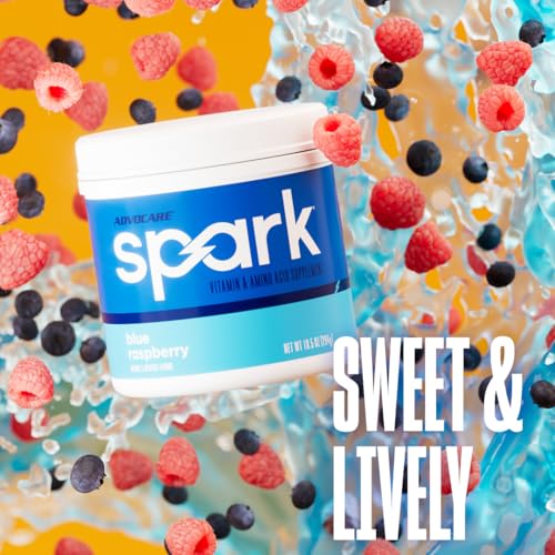 Image of AdvoCare Spark - Energy Drink Mix - Vitamin & Amino Acid Supplement - Supports Energy & Focus - Portable Immune Support - Sugar-Free - Blue Raspberry (10.5 oz)