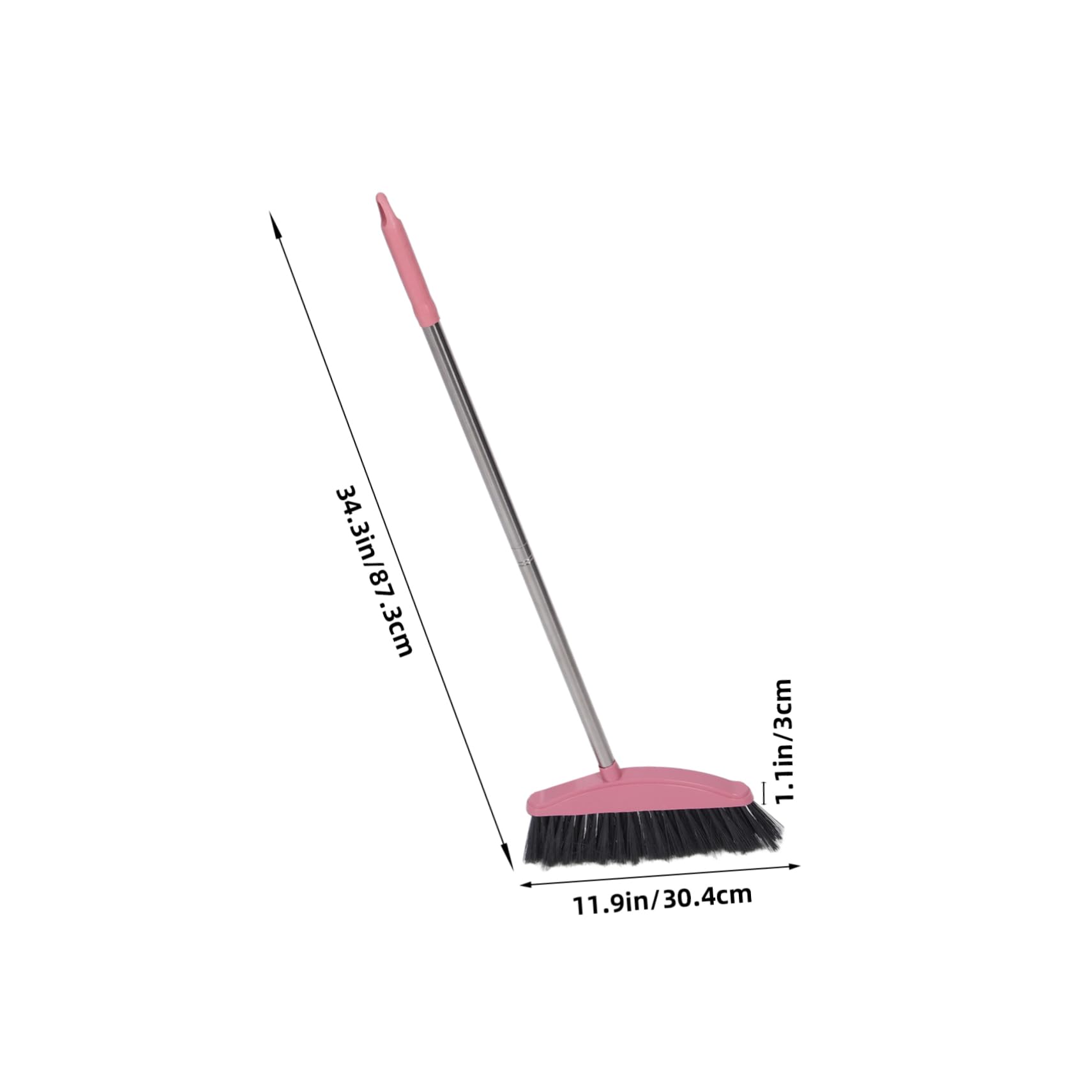 Cabilock Long Handle Sweep Broom Pink Sweeping Broom for Home Kitchen Room Random Style