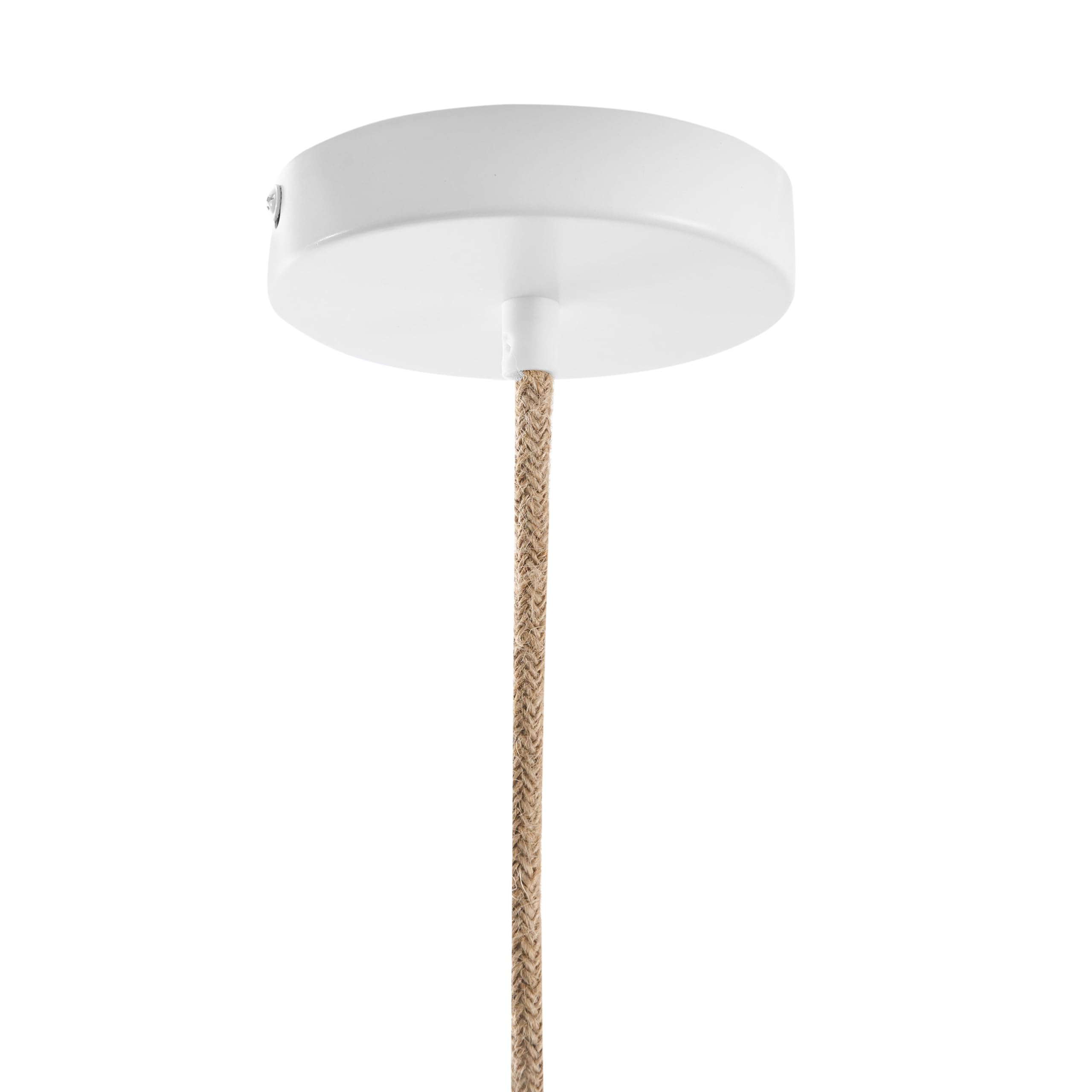 Beliani Lampada a sospensione in vimini di rattan intrecciata a mano a forma di luna Plafoniera naturale