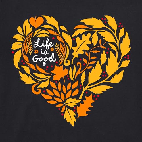 Life is Good Women's Crusher Tee, Long Sleeve Cotton Graphic T-Shirts, Fall Leafy Heart2