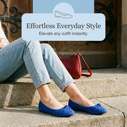 Image of Women's Flats with Knot Front Cute Ballet Flats for Women Casual or Dressy Shoes for Women Comfortable Flats Womens Shoes