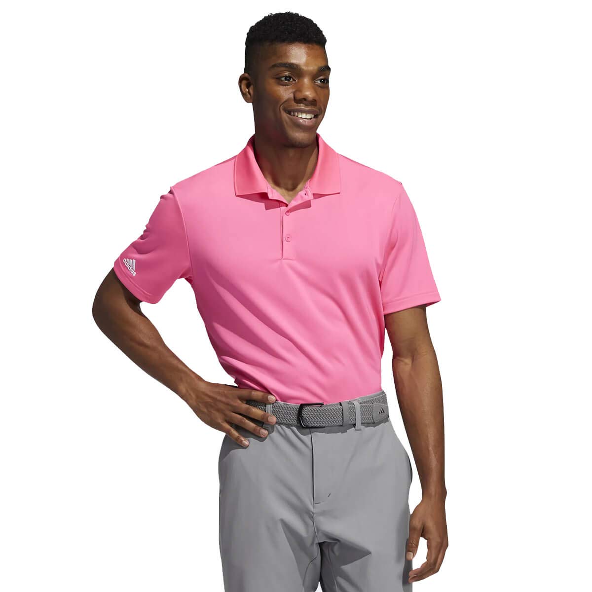 adidas Golf Mens Performance Polo Shirt - Solar Pink - M