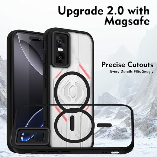 Image of V-TAN Back Cover for Infinix GT 30 Pro 5G | TPU | Transparent Crystal Clear Magnetic Case Compatible with Infinix GT 30 Pro | Slim Fit, Camera Protective Shockproof Mobile Cover Design (Black)
