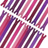 KQDRAVINE 50 Stück Nylon-Reißverschlüsse Zum Nähen und Basteln, 10 Farben Reißverschluss 29cm mit 5 Nähtasches, 2.4cm Breit Ersatz Reisverschluss für Sewing Craft Kleidung Tasch Kissenbezug DIY