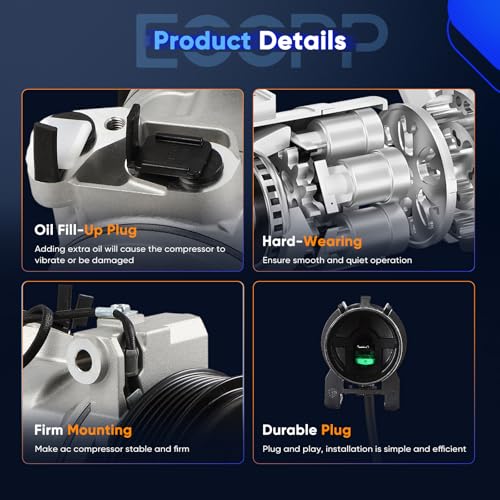Image of ECCPP A /C Compressor with Clutch Fit for Jeep Wrangler V6 3.8L 2007-2011 | Fast Cooling AC Compressor