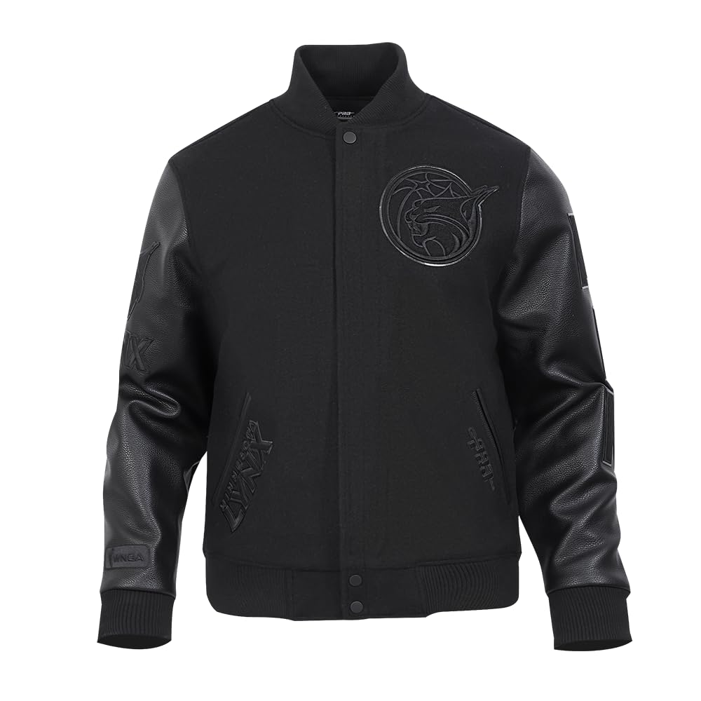 Pro Standard Mens WNBA Classic Triple Black Varsity Jacket