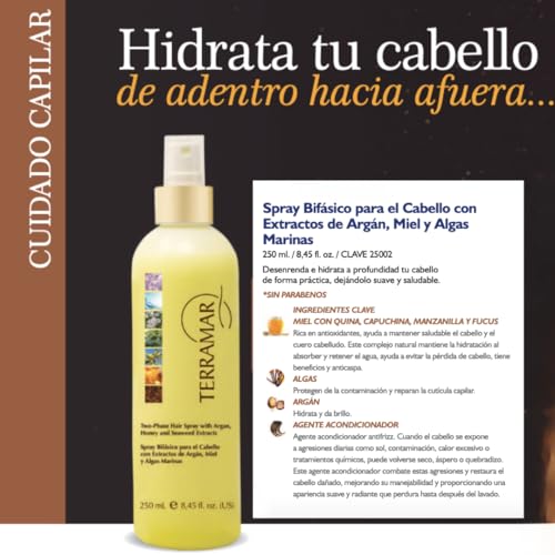 Spray capilar bifásico con argán y miel 250 ml miniatura 3