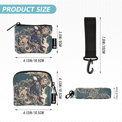 Saiga Black Gold Boho Style Women's Wallets Card Cases Slim Portable Money Organizers with Wristlet Strap for Lady 2 Packs4