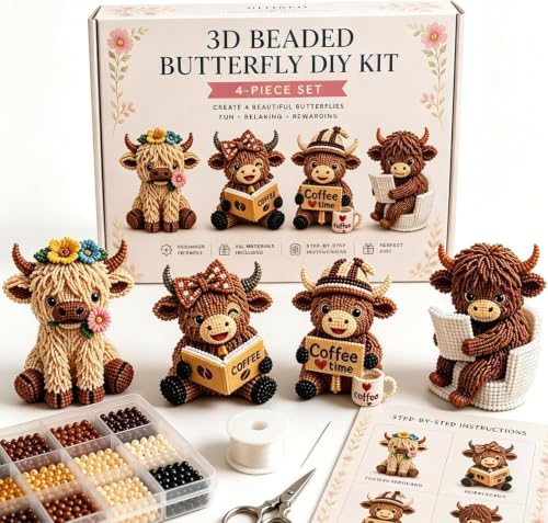 TAGYSH 3D Beaded Animal Kit 3D Beaded Kit Easy DIY Bead Art Craft Kit with Beads Accessories Creative DIY Decoration Gifts for DIY Desk Decor & Creative Gift