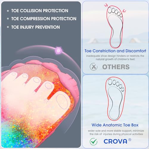 Image of Built-in Heel Grips Water Shoes for Kids Girls Boys Hiking Wide Barefoot Swim Beach Pool Big Kid