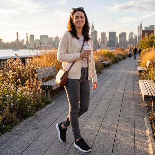 Image of Women Wide Toe Commute Walking Shoes Lace Up Size 6-11 US