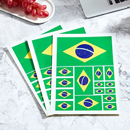 Image of CANTENDO 3Pack Brazil Flag Decal - Brazil Flags Reflective Vinyl Car Stickers - for Car Window Bumper Waterproof Sticker (12 x 8.5 Inch)