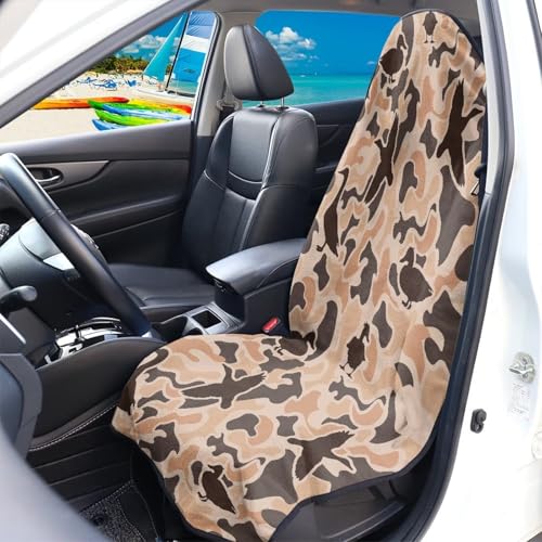 Image of Car Seat Towel Cover for Front Seats, Waterproof Soft Polynesian Tattoo Blue Auto Seat Covers Anti-Slip Universal Fit for Cars SUVs Trucks, Auto Accessories Protectors Decor